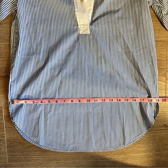 J. Crew Blue Pinstripe Seersucker Collared Tunic in Size XXS - Picture 9 of 11